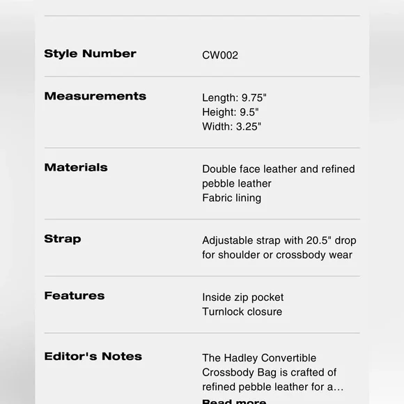 Coach Hadley Light Blue Crossbody/Shoulder Bag - Picture 5 of 5